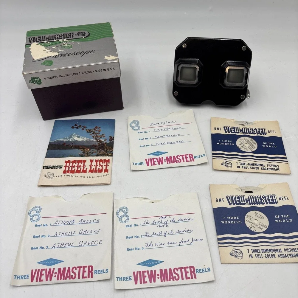 Vintage Sawyer's View-Master Model C Bakelite 1950s Boxed Set w/11 Reels & Box